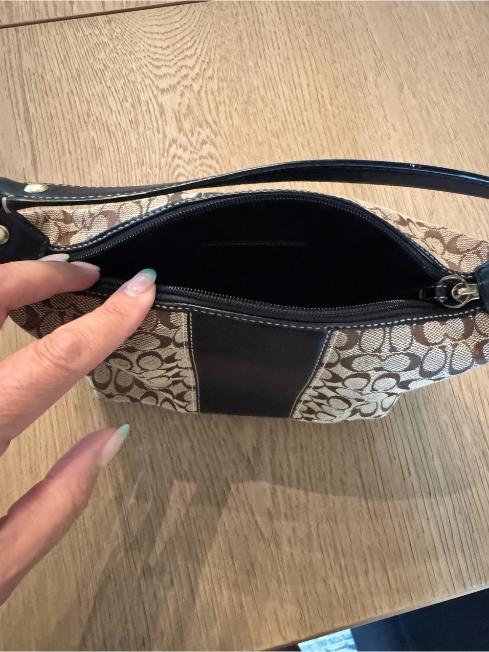 Coach Brown Signature Canvas Crossbody with Black Leather Trim - Picture 5 of 5